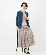 NHBGA42270 GIANNI LO GIUDICE(小さいサイズ)(メゾン ドゥ サンク) スタンドカラーデザインブラウス スモーキーグリーン