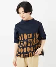 NHBGA50290 GIANNI LO GIUDICE(小さいサイズ)(メゾン ドゥ サンク) コーヒービーンズプリントブラウス ベージュ系
