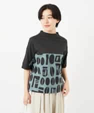 NHBGA50290 GIANNI LO GIUDICE(小さいサイズ)(メゾン ドゥ サンク) コーヒービーンズプリントブラウス ベージュ系