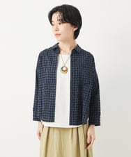 NHBGB04250 GIANNI LO GIUDICE(小さいサイズ)(メゾン ドゥ サンク) 塩縮ドットシャツブラウス ブルー系