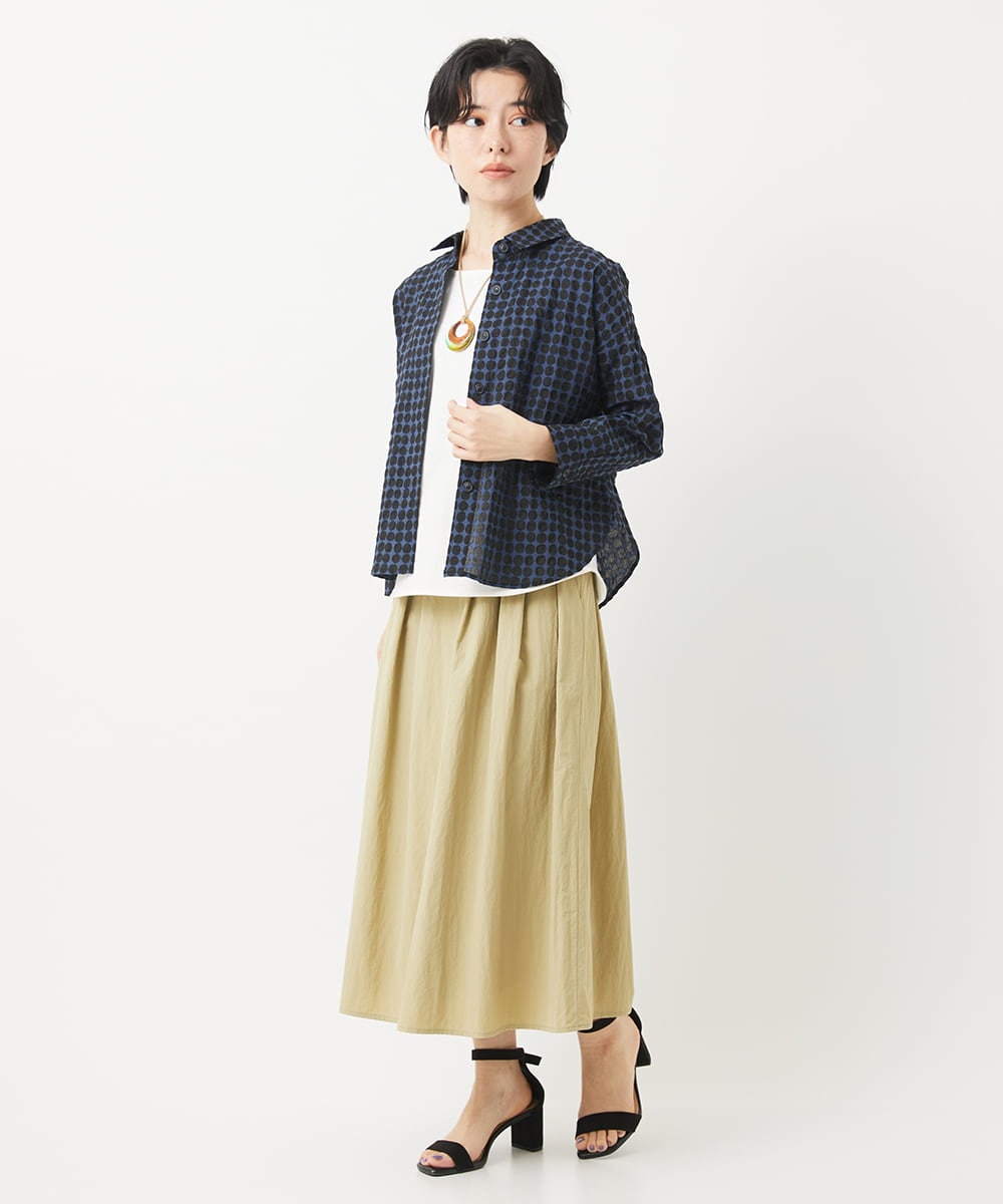 NHBGB04250 GIANNI LO GIUDICE(小さいサイズ)(メゾン ドゥ サンク) 塩縮ドットシャツブラウス ブルー系