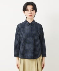 NHBGB04250 GIANNI LO GIUDICE(小さいサイズ)(メゾン ドゥ サンク) 塩縮ドットシャツブラウス ブルー系