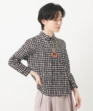NHBGB04250 GIANNI LO GIUDICE(小さいサイズ)(メゾン ドゥ サンク) 塩縮ドットシャツブラウス ホワイト系