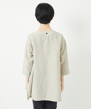 NHBGB55390 GIANNI LO GIUDICE(小さいサイズ)(メゾン ドゥ サンク) リネンチェックプルオーバーブラウス ブラック☓ホワイト