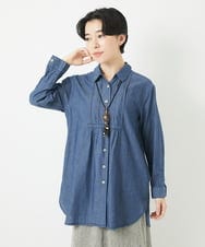 NHBGC81260 GIANNI LO GIUDICE(小さいサイズ)(メゾン ドゥ サンク) デニムチュニックブラウス ネイビー