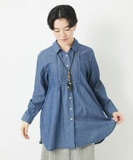 NHBGC81260 GIANNI LO GIUDICE(小さいサイズ)(メゾン ドゥ サンク) デニムチュニックブラウス ネイビー