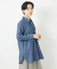 NHBGC81260 GIANNI LO GIUDICE(小さいサイズ)(メゾン ドゥ サンク) デニムチュニックブラウス ネイビー