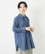 NHBGC81260 GIANNI LO GIUDICE(小さいサイズ)(メゾン ドゥ サンク) デニムチュニックブラウス ネイビー