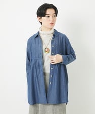 NHBGC81260 GIANNI LO GIUDICE(小さいサイズ)(メゾン ドゥ サンク) デニムチュニックブラウス ネイビー