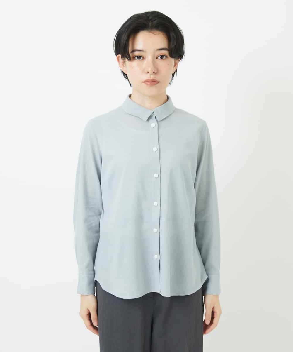 NHBGC84230 GIANNI LO GIUDICE(小さいサイズ)(メゾン ドゥ サンク) スクエアボタンコットンブラウス ライトブルー
