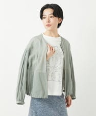 NHBGC85270 GIANNI LO GIUDICE(小さいサイズ)(メゾン ドゥ サンク) コットンオーガンジーシアーブルゾン カーキ