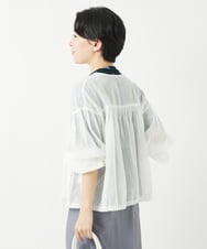 NHBGC85270 GIANNI LO GIUDICE(小さいサイズ)(メゾン ドゥ サンク) コットンオーガンジーシアーブルゾン ホワイト