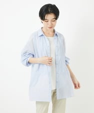 NHBGC90200 GIANNI LO GIUDICE(小さいサイズ)(メゾン ドゥ サンク) コットンボイル襟付きデザインシャツ ライトブルー