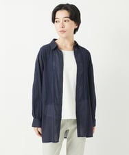 NHBGC90200 GIANNI LO GIUDICE(小さいサイズ)(メゾン ドゥ サンク) コットンボイル襟付きデザインシャツ ネイビー