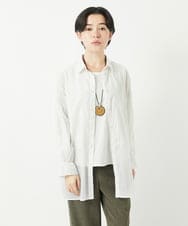 NHBGC90200 GIANNI LO GIUDICE(小さいサイズ)(メゾン ドゥ サンク) コットンボイル襟付きデザインシャツ ホワイト