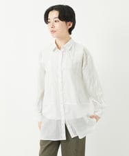 NHBGC90200 GIANNI LO GIUDICE(小さいサイズ)(メゾン ドゥ サンク) コットンボイル襟付きデザインシャツ ホワイト