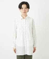 NHBGC90200 GIANNI LO GIUDICE(小さいサイズ)(メゾン ドゥ サンク) コットンボイル襟付きデザインシャツ ホワイト