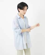 NHBGC90200 GIANNI LO GIUDICE(小さいサイズ)(メゾン ドゥ サンク) コットンボイル襟付きデザインシャツ ホワイト