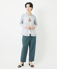 NHBGC92220 GIANNI LO GIUDICE(小さいサイズ)(メゾン ドゥ サンク) コットンリネンドット柄ピンタックブラウス ライトグレー