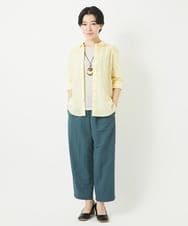 NHBGC92220 GIANNI LO GIUDICE(小さいサイズ)(メゾン ドゥ サンク) コットンリネンドット柄ピンタックブラウス ライトグレー
