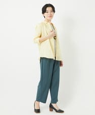 NHBGC92220 GIANNI LO GIUDICE(小さいサイズ)(メゾン ドゥ サンク) コットンリネンドット柄ピンタックブラウス ライトグレー