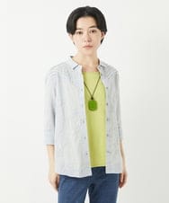 NHBGC92220 GIANNI LO GIUDICE(小さいサイズ)(メゾン ドゥ サンク) コットンリネンドット柄ピンタックブラウス ライトグレー
