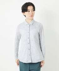 NHBGC92220 GIANNI LO GIUDICE(小さいサイズ)(メゾン ドゥ サンク) コットンリネンドット柄ピンタックブラウス ライトグレー