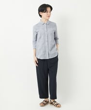 NHBGC92220 GIANNI LO GIUDICE(小さいサイズ)(メゾン ドゥ サンク) コットンリネンドット柄ピンタックブラウス ライトグレー