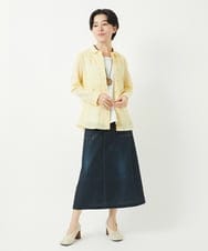 NHBGC92220 GIANNI LO GIUDICE(小さいサイズ)(メゾン ドゥ サンク) コットンリネンドット柄ピンタックブラウス ライトグレー
