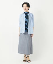 NHBGC92220 GIANNI LO GIUDICE(小さいサイズ)(メゾン ドゥ サンク) コットンリネンドット柄ピンタックブラウス ライトグレー
