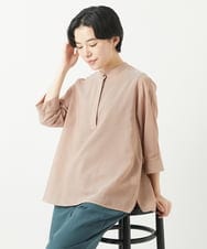 NHBGC93230 GIANNI LO GIUDICE(小さいサイズ)(メゾン ドゥ サンク) オーガニックコットンストライプブラウス ピンク系