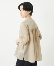 NHBGC93230 GIANNI LO GIUDICE(小さいサイズ)(メゾン ドゥ サンク) オーガニックコットンストライプブラウス ブラウン系