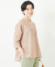 NHBGC93230 GIANNI LO GIUDICE(小さいサイズ)(メゾン ドゥ サンク) オーガニックコットンストライプブラウス グレー系