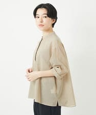 NHBGC93230 GIANNI LO GIUDICE(小さいサイズ)(メゾン ドゥ サンク) オーガニックコットンストライプブラウス グレー系