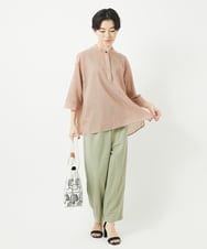 NHBGC93230 GIANNI LO GIUDICE(小さいサイズ)(メゾン ドゥ サンク) オーガニックコットンストライプブラウス グレー系