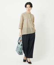 NHBGC93230 GIANNI LO GIUDICE(小さいサイズ)(メゾン ドゥ サンク) オーガニックコットンストライプブラウス グレー系