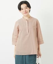 NHBGC93230 GIANNI LO GIUDICE(小さいサイズ)(メゾン ドゥ サンク) オーガニックコットンストライプブラウス グレー系