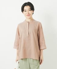 NHBGC93230 GIANNI LO GIUDICE(小さいサイズ)(メゾン ドゥ サンク) オーガニックコットンストライプブラウス グレー系