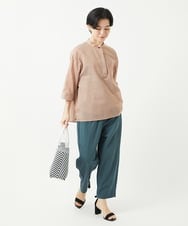 NHBGC93230 GIANNI LO GIUDICE(小さいサイズ)(メゾン ドゥ サンク) オーガニックコットンストライプブラウス グレー系