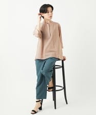 NHBGC93230 GIANNI LO GIUDICE(小さいサイズ)(メゾン ドゥ サンク) オーガニックコットンストライプブラウス グレー系