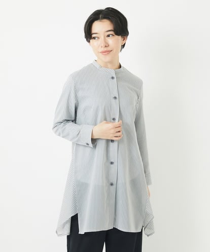 NHBGC94260 GIANNI LO GIUDICE(小さいサイズ) オーガニックコットンストライプチュニック丈ブラウス