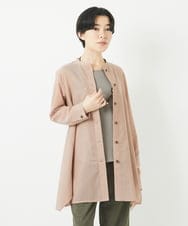 NHBGC94260 GIANNI LO GIUDICE(小さいサイズ)(メゾン ドゥ サンク) オーガニックコットンストライプチュニック丈ブラウス グレー系
