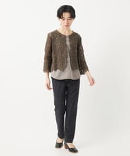 NHBGC95230 GIANNI LO GIUDICE(小さいサイズ)(メゾン ドゥ サンク) ケミカルレースボレロブラウス カーキブラウン