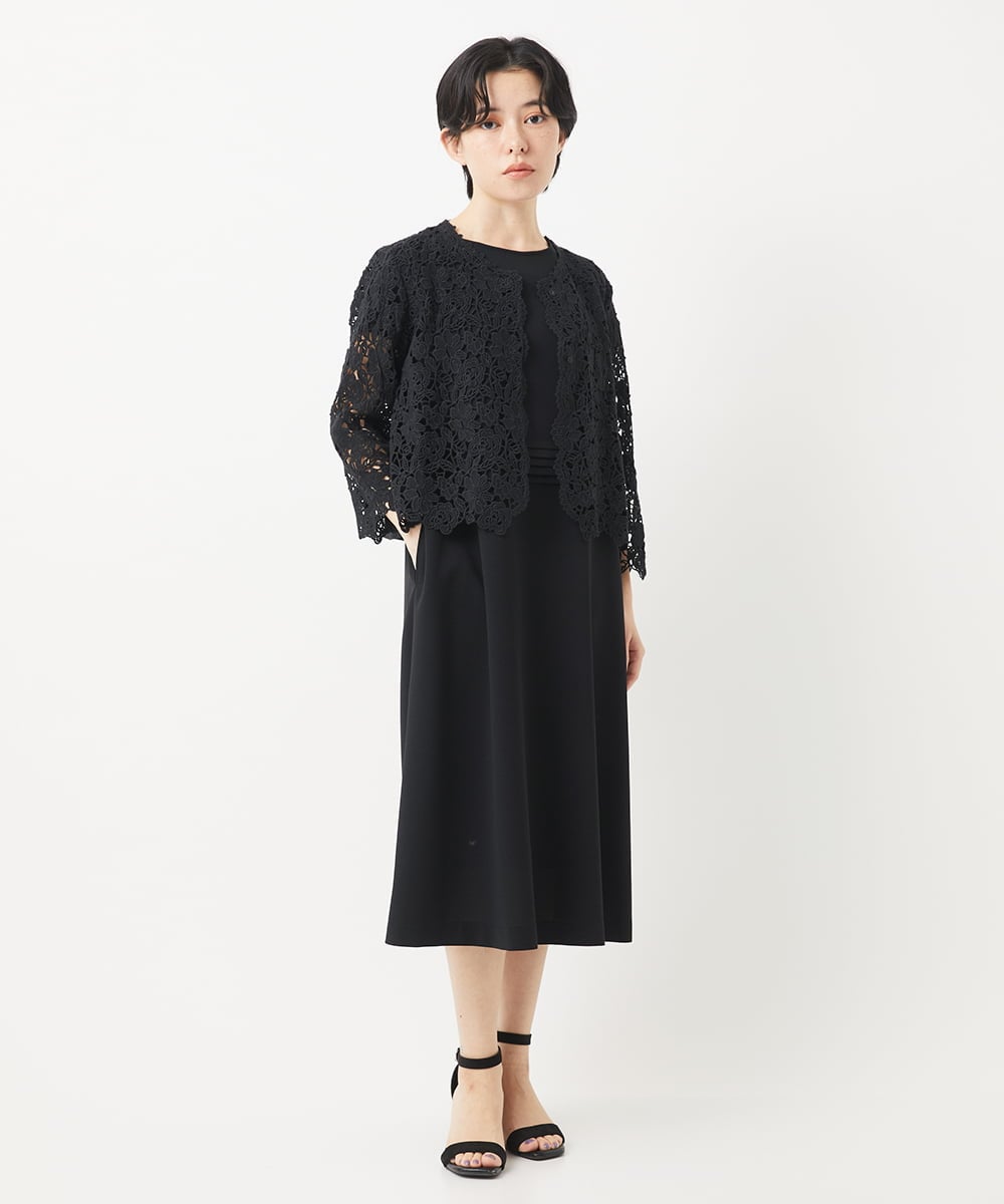 NHBGC95230 GIANNI LO GIUDICE(小さいサイズ)(メゾン ドゥ サンク) ケミカルレースボレロブラウス カーキブラウン