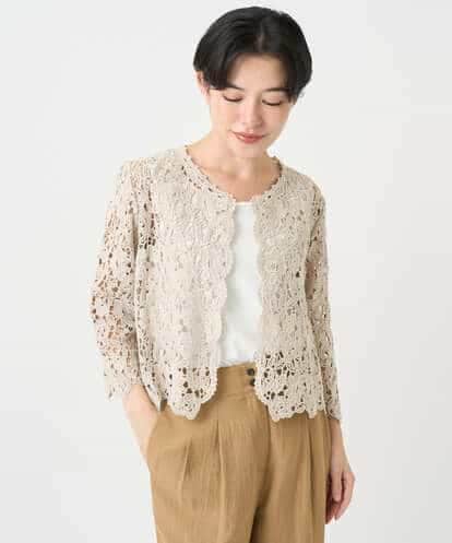 NHBGC95230 GIANNI LO GIUDICE(小さいサイズ) ケミカルレースボレロブラウス