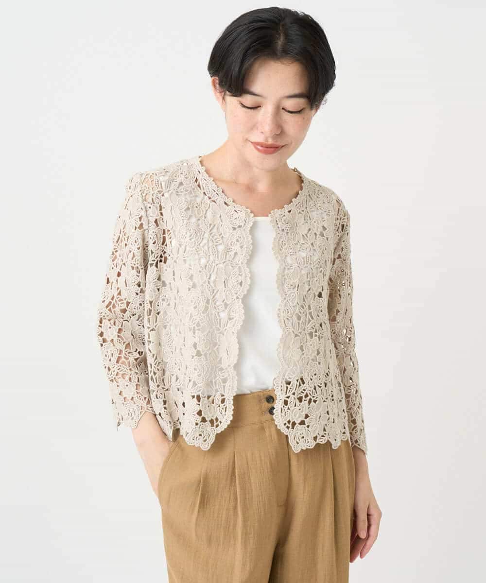 NHBGC95230 GIANNI LO GIUDICE(小さいサイズ) ケミカルレースボレロブラウス