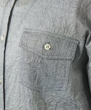 NHBGC96270 GIANNI LO GIUDICE(小さいサイズ)(メゾン ドゥ サンク) 先染めボイルワッシャーブラウス ブラック