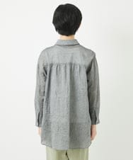 NHBGC96270 GIANNI LO GIUDICE(小さいサイズ)(メゾン ドゥ サンク) 先染めボイルワッシャーブラウス ブラック