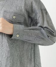 NHBGC96270 GIANNI LO GIUDICE(小さいサイズ)(メゾン ドゥ サンク) 先染めボイルワッシャーブラウス ブラック