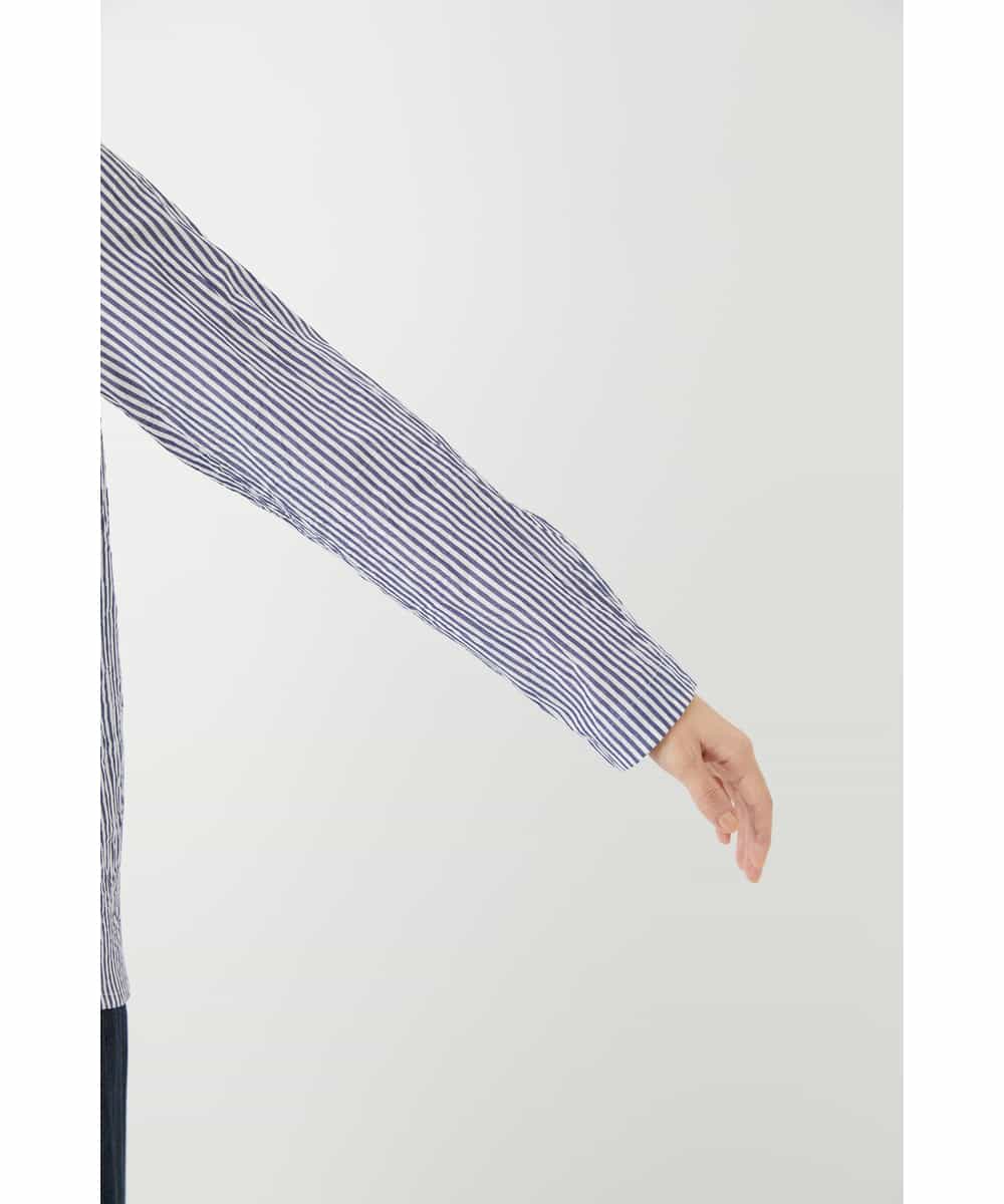 NHBGD20270 GIANNI LO GIUDICE(小さいサイズ)(メゾン ドゥ サンク) [セットアップ対応]異素材ジョイントブラウス ネイビー